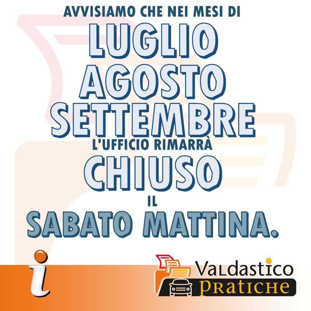 ESTATE  2026 SABATO MATTINA CHIUSO !!!!